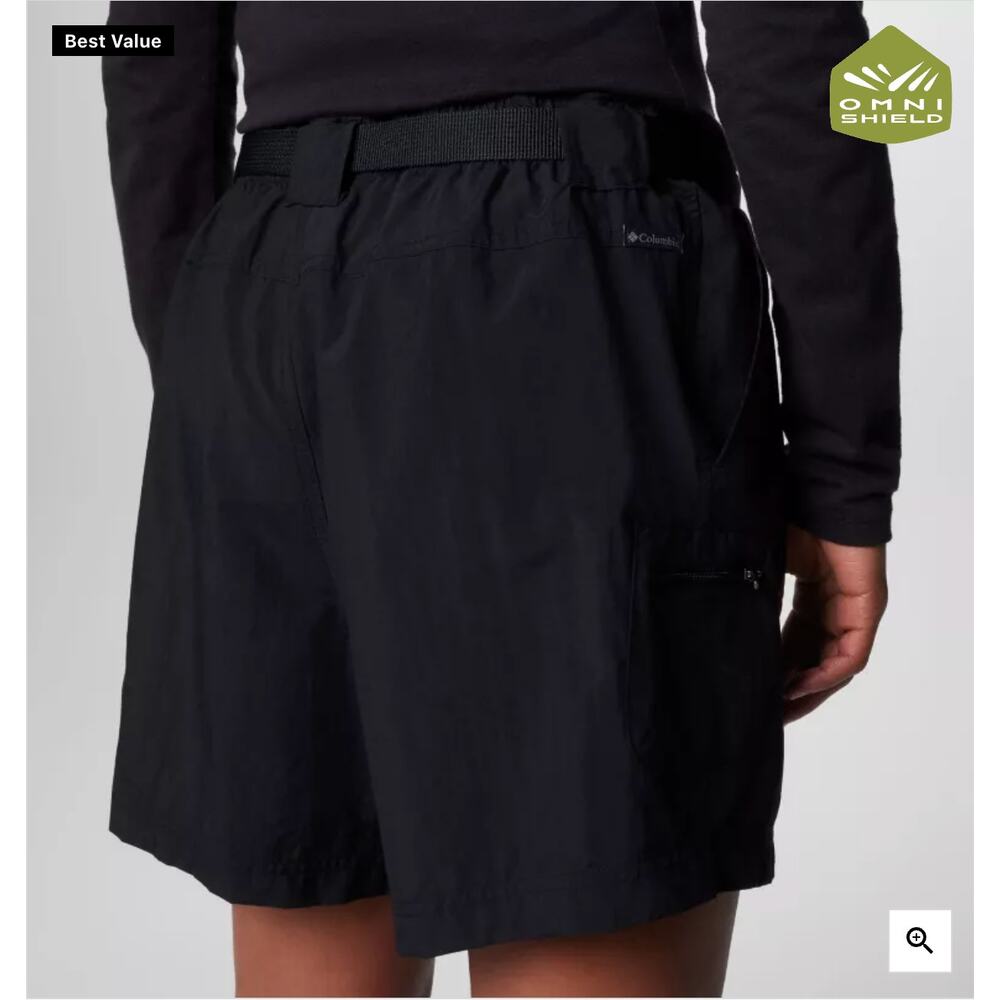 Columbia Women Sandy River II Cargo Black Shorts Size Large Water Activity - Picture 9 of 14